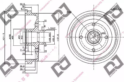 Тормозной барабан DJ PARTS BR1062